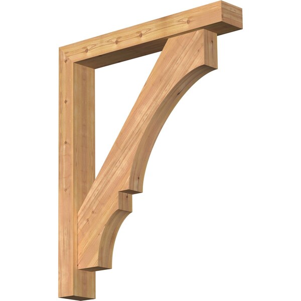 Ekena Millwork Balboa Block Smooth Bracket w/ Offset Brace, Western Red Cedar, 5 1/2"W x 36"D x 44"H BKT0604X36X44BOA05SWR - main